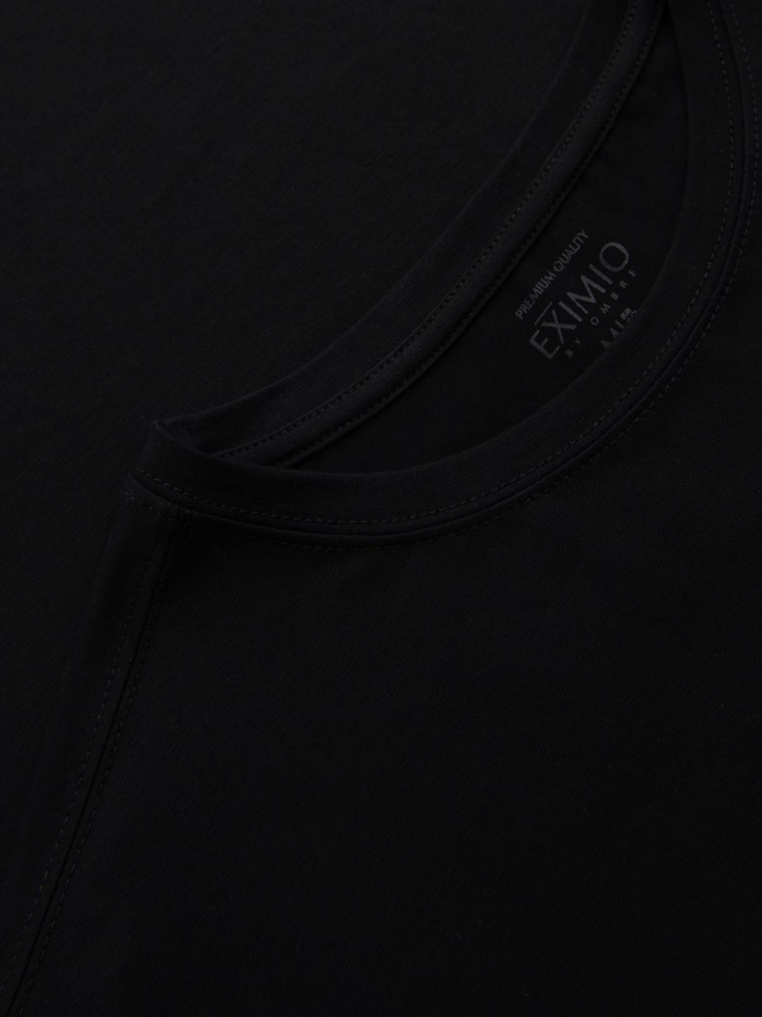 Vyriška SLIM FIT ilgomis rankovėmis su elastanu ir spauda - juoda V1 OM-LSBC-0124