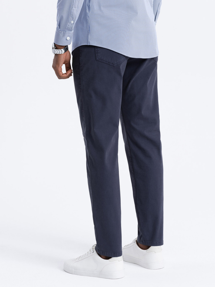 Men's tailored chino pants - dark blue V4 OM-PACP-0151