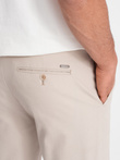 Pantaloni chino pentru bărbați SLIM FIT - crem V1 OM-PACP-0186