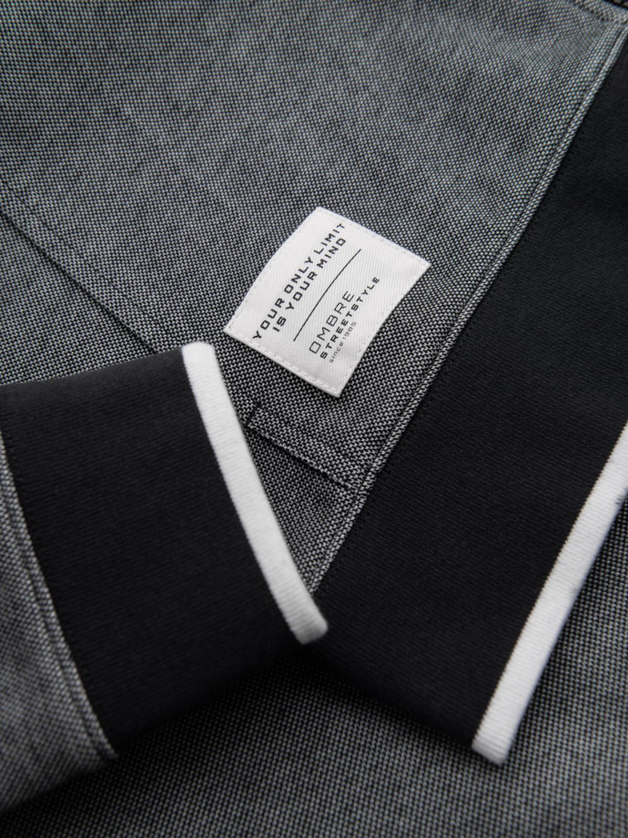 Pánska mäkko štruktúrovaná mikina s kapucňou - čierna V1 OM-SSZP-0191