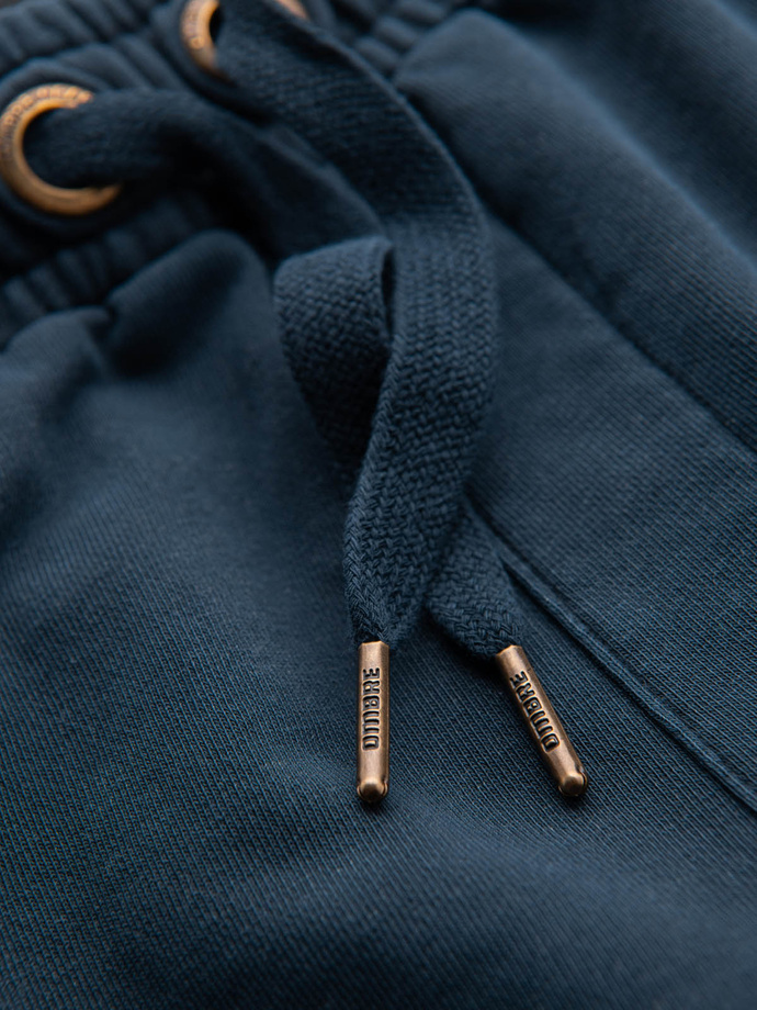 Pánské krátké teplákové šortky RELAXED FIT athleisure stylu - tmavě modré V4 OM-SRWS-0122