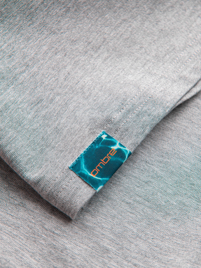 "Summer Vibe" medvilninis vyriškas marškinėlis su spauda - pilkas melanžas V3 OM-TSTT-0191