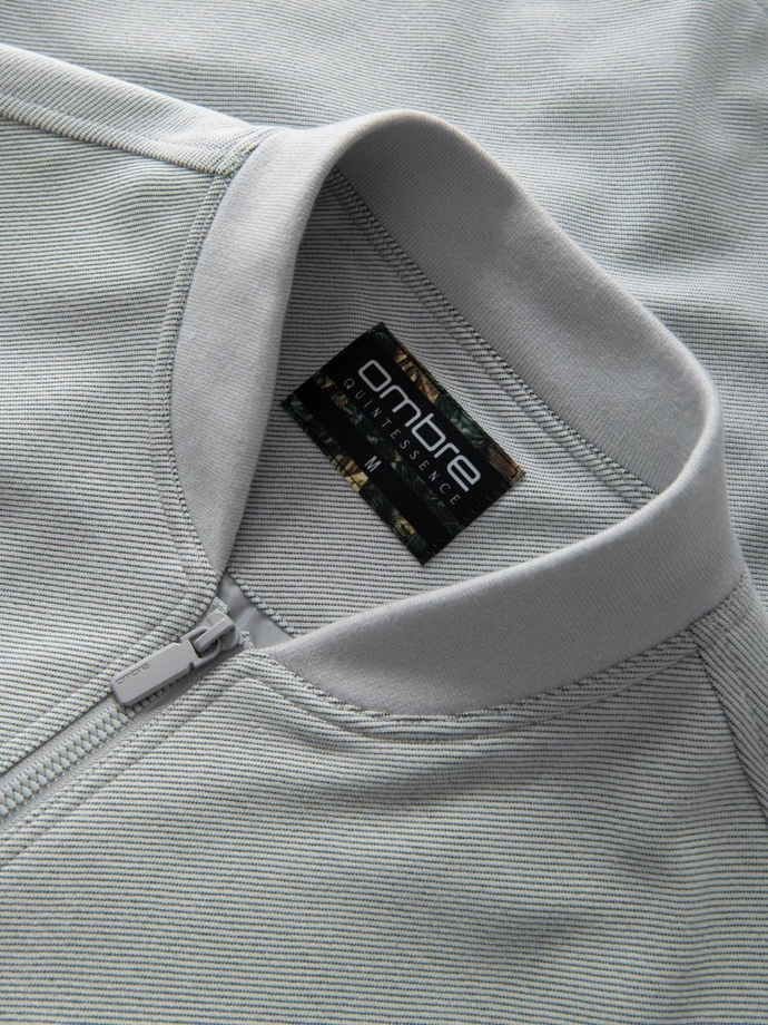 Jachetă bomber cu mâneci raglan pentru bărbați - gri deschis V4 OM-JANP-0159