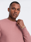 Men's BASIC cotton non-stretch sweatshirt - dark pink V4 OM-SSBN-0159