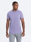 Tricou bărbătesc tricotat cu buzunare aplicate - violet V1 S1621
