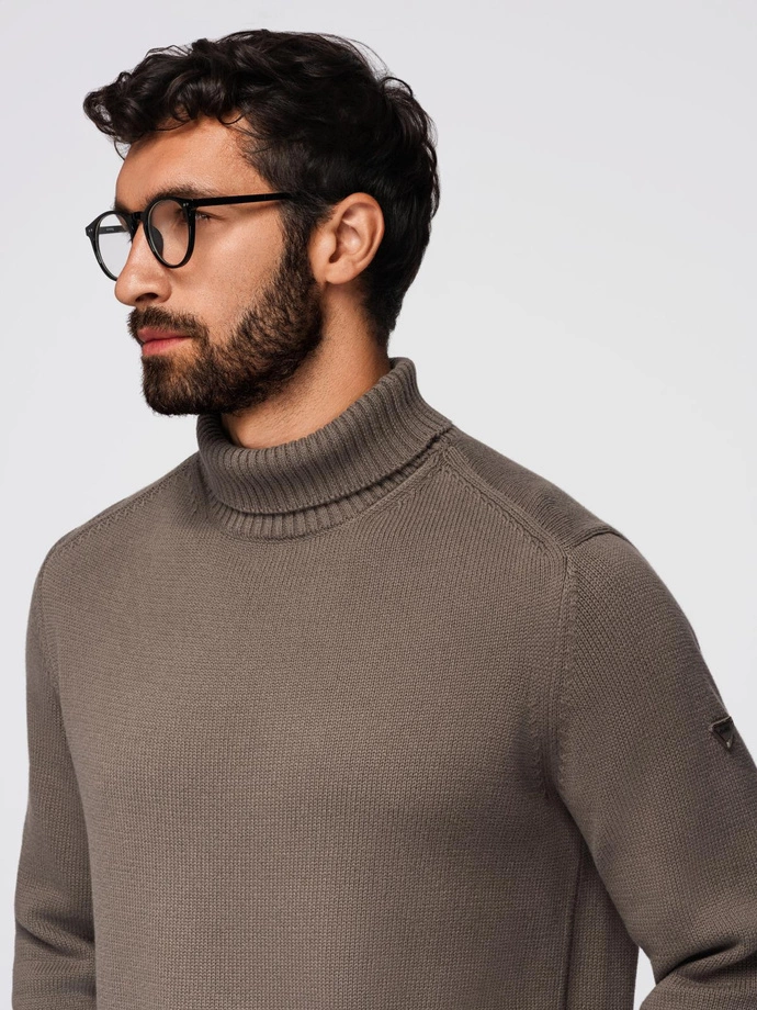 Pulover tricotat Golf pentru bărbați - gri maro V1 OM-SWTN-0163