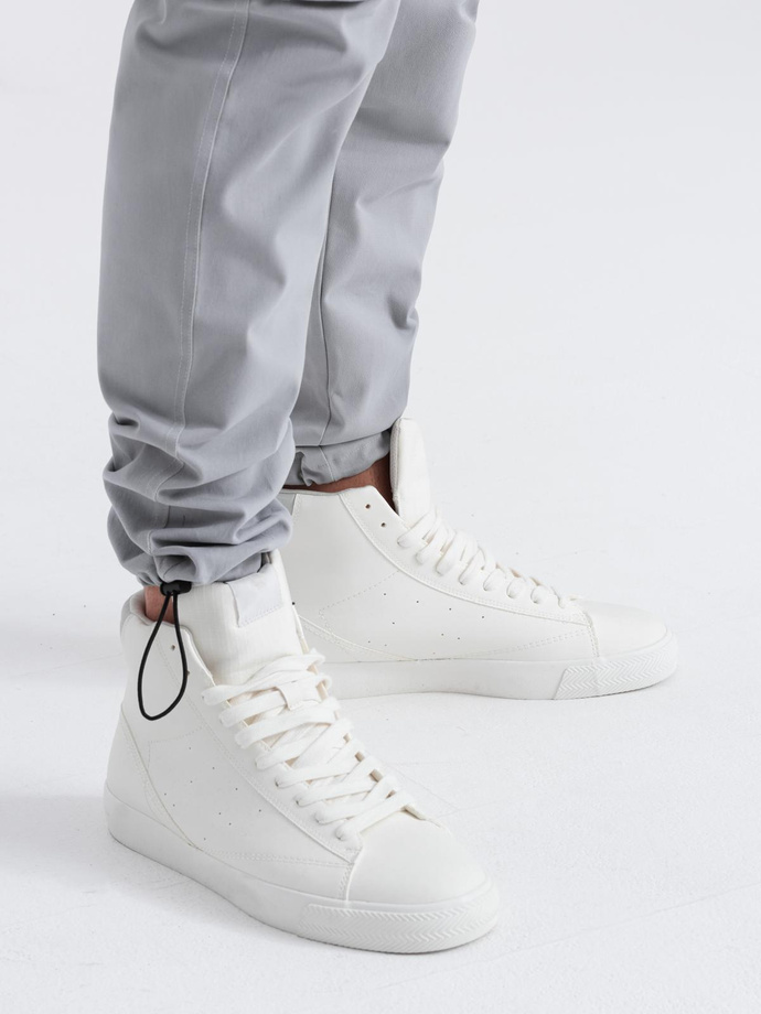 Pantaloni cargo STRAIGHT LEG pentru bărbați cu broșă triunghiulară în buzunar - gri V3 OM-PACG-0196