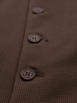 Fitted men's structured knit vest with lapels - brown V2 OM-BLZV-0144