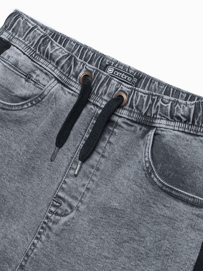 Pantaloni scurti din denim barbati - gri W363