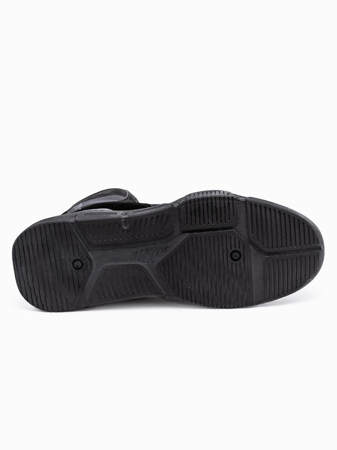 Adidași de gleznă pentru bărbați cu talpă sculptată - negru V1 OM-FOBO-0122