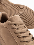Unisex casual men's eco nubuck shoes - light brown V1 OM-FOCS-0151