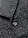 Elegant men's checkered vest with lapels - black V3 OM-BLZV-0110