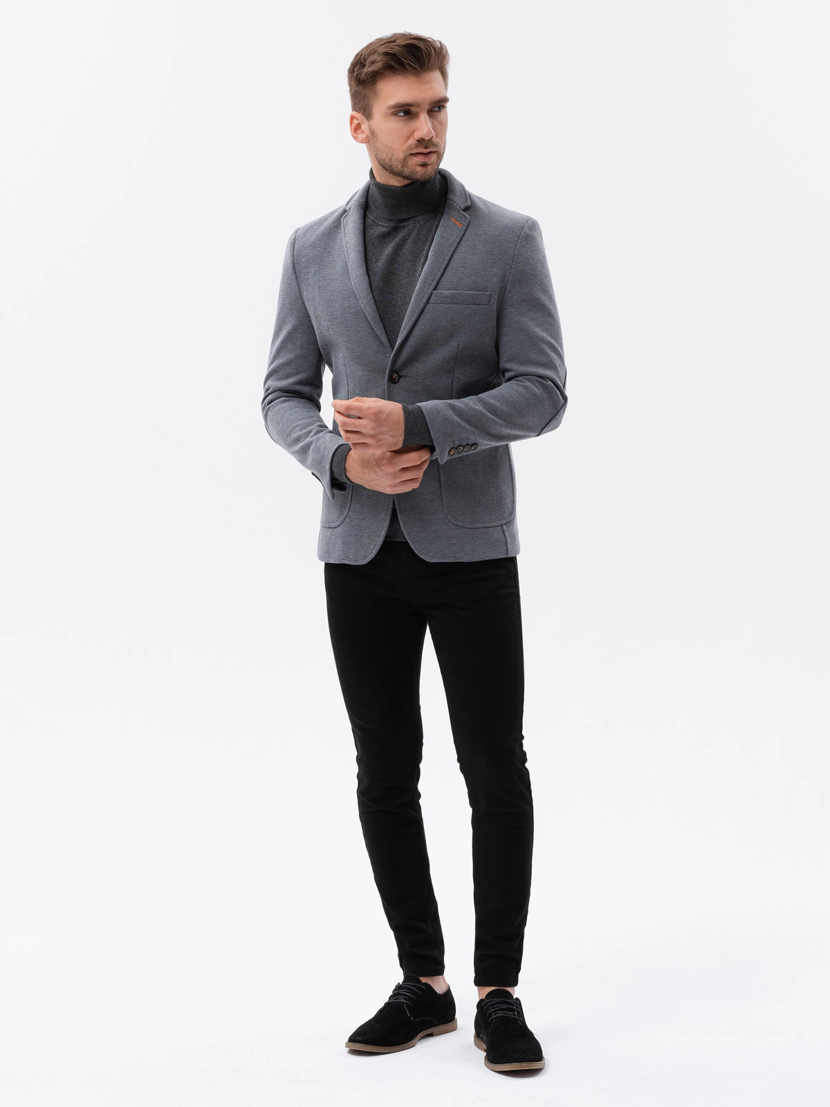 Mens grey blazer jacket best sale