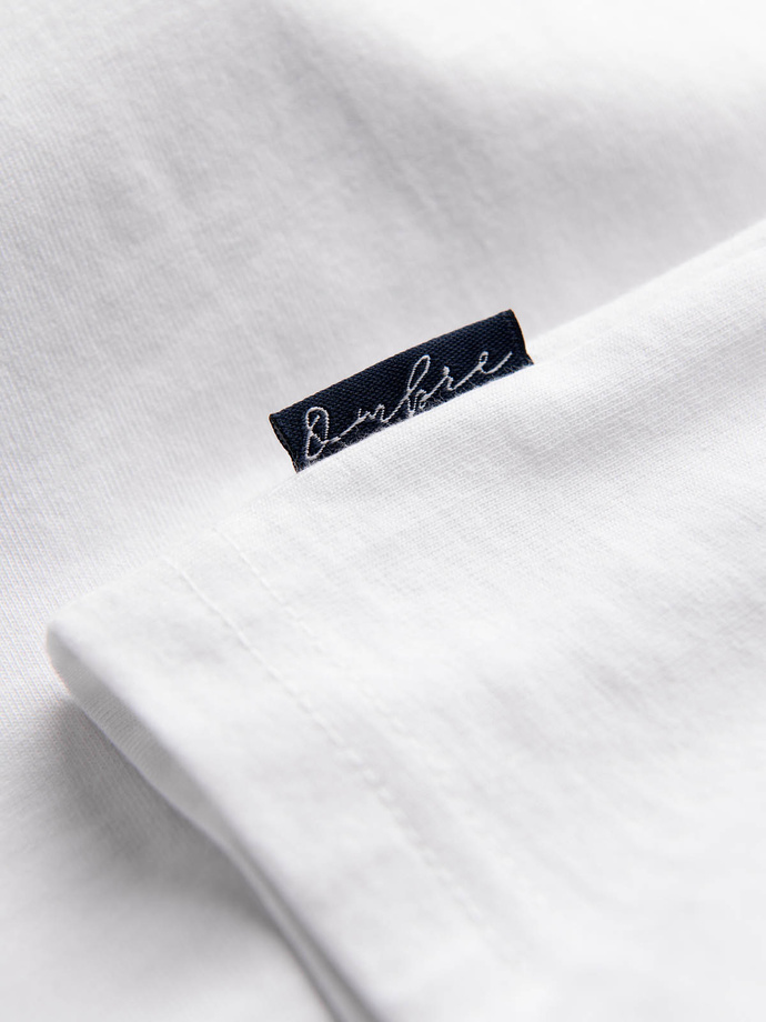 Men's two-tone cotton T-shirt - red and white V6 S1619