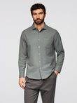 Men's classic regular fit shirt - khaki V4 K694