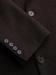 Men's double-breasted wool coat - dark brown V3 OM-COWC-0133
