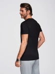 Tricou bărbătesc V-NECK cu elastan - negru V3 OM-TSCT-0106