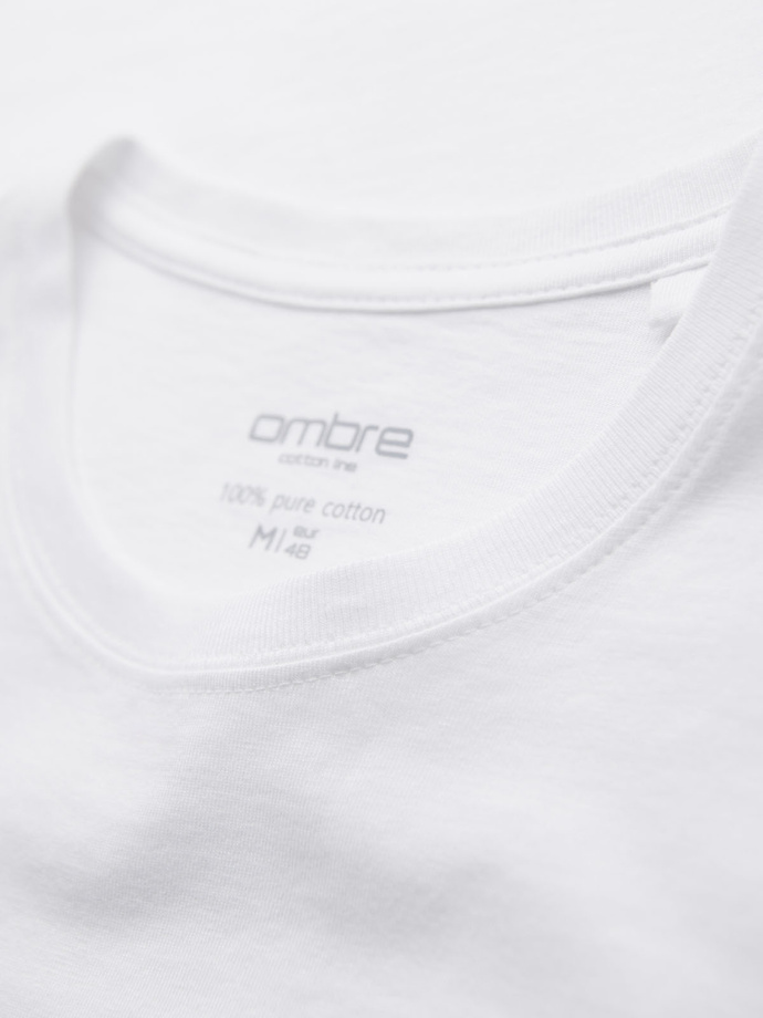 Vyriški klasikiniai medvilniniai marškinėliai BASIC - balti V4 OM-TSBS-0236