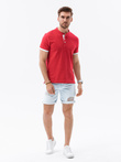 Pánske polo tričko bez goliera - červené V2 S1381