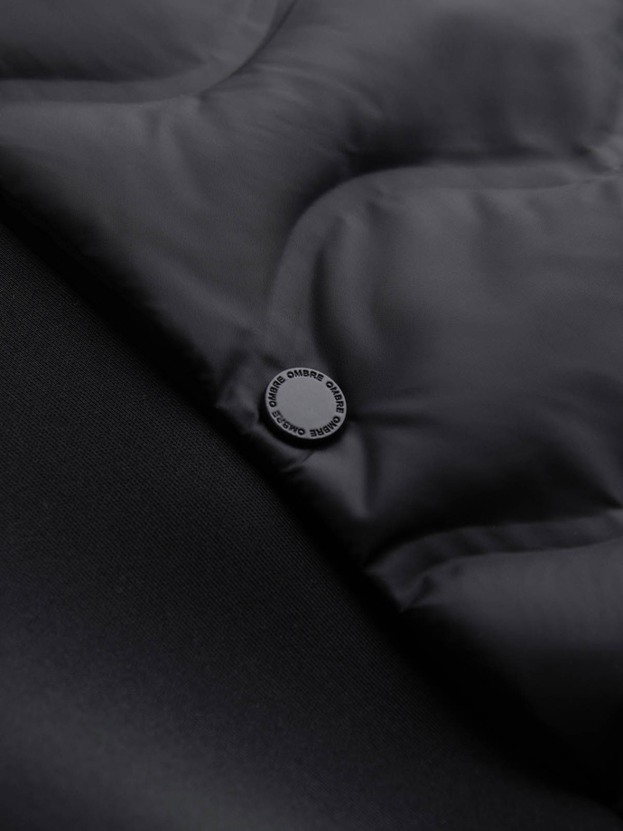 Pánska prešívaná bunda bomber - čierna V1 OM-JALP-0141