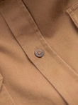 Men's REGULAR FIT cotton shirt with buttoned pockets - camel V2 OM-SHCS-0146