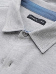 Men's long sleeve SLIM FIT knit shirt - grey V5 OM-SHCS-0177