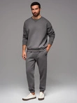 UNISEX tracksuit set in athleisure style with pants and sweatshirt - grey V18 Z109