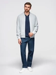 Men's raglan sleeve bomber jacket - light grey V4 OM-JANP-0159