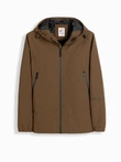 Men's lightweight storm jacket with hood - brown V2 OM-JANP-0191