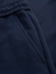 Men's pique knit pants with adjustable waistband - navy blue V1 OM-PACP-0283