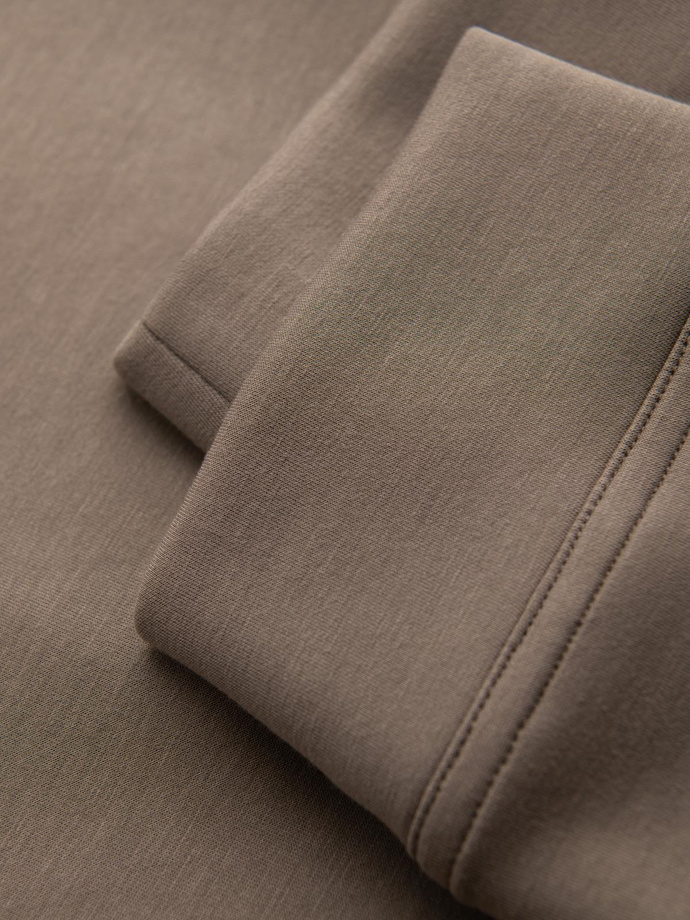 Pantaloni de trening pentru bărbați cu picioare canelate și imprimeu cauciucat - cenușă V3 OM-PASK-0223