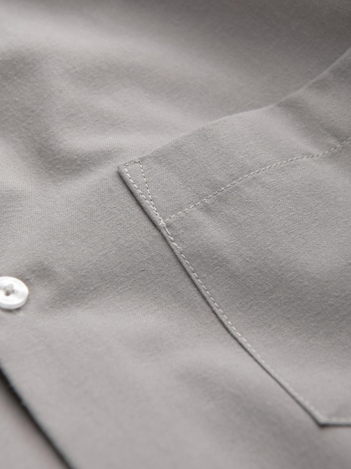 Vyriški REGULAR FIT marškiniai su kišenėmis - pilki V1 OM-SHCS-0148