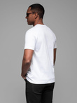 Men's cotton jersey t-shirt with large side lettering - white V2 OM-TSPT-0213