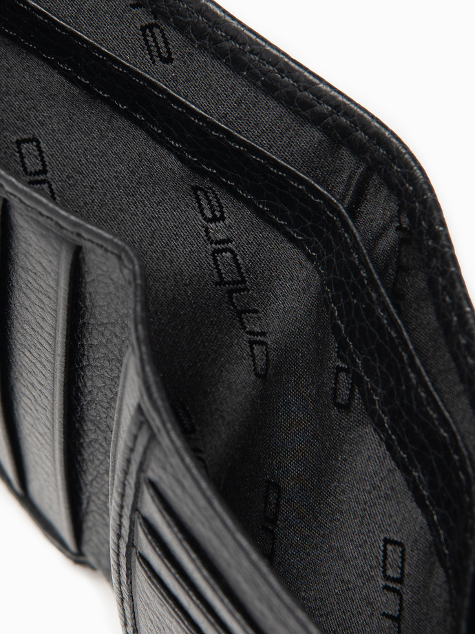 Men's leather wallet - black A608