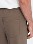 Pantaloni de trening bărbătești cu croială morcov - maro V2 OM-PASK-0166