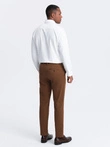 Vyriškos SLIM FIT plonos tekstūros chino kelnės - karamelė V3 OM-PACP-0190