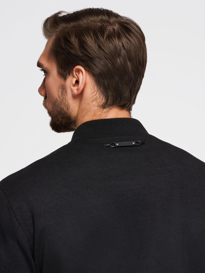 Jachetă bomber cu mâneci raglan pentru bărbați - negru V1 OM-JANP-0159