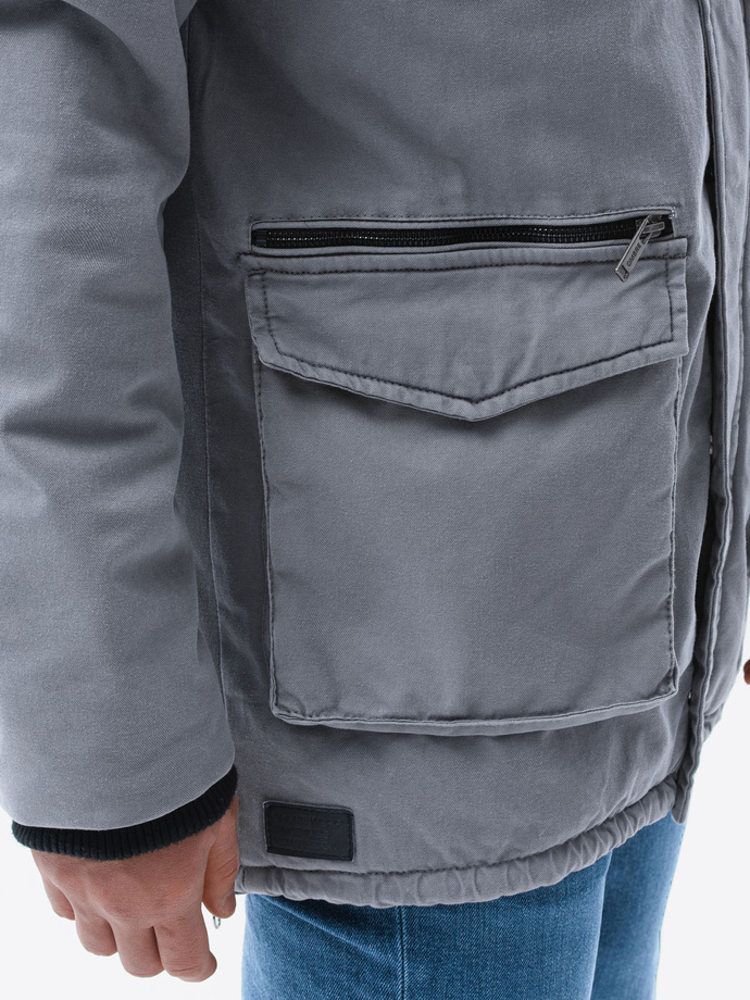 Men's winter jacket - grey C512