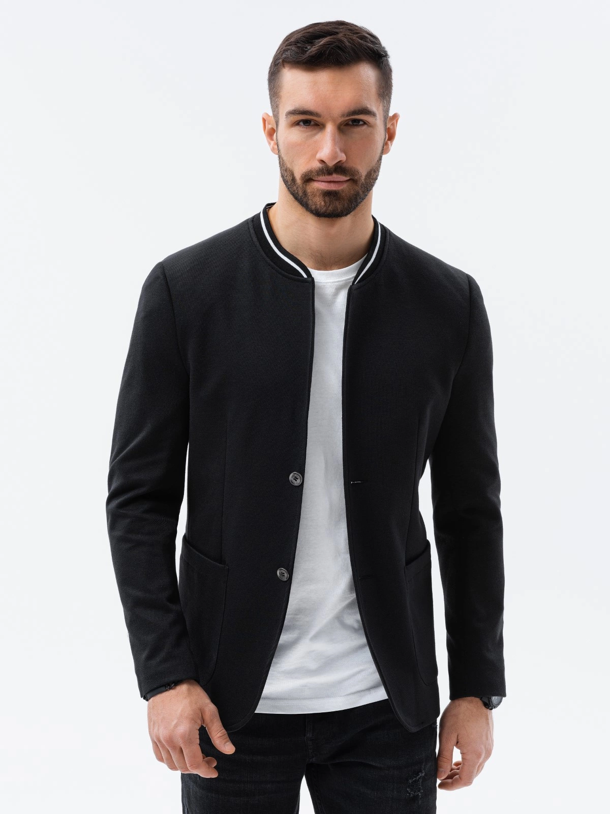 Men s casual blazer jacket black M84 Ombre Men s clothing online