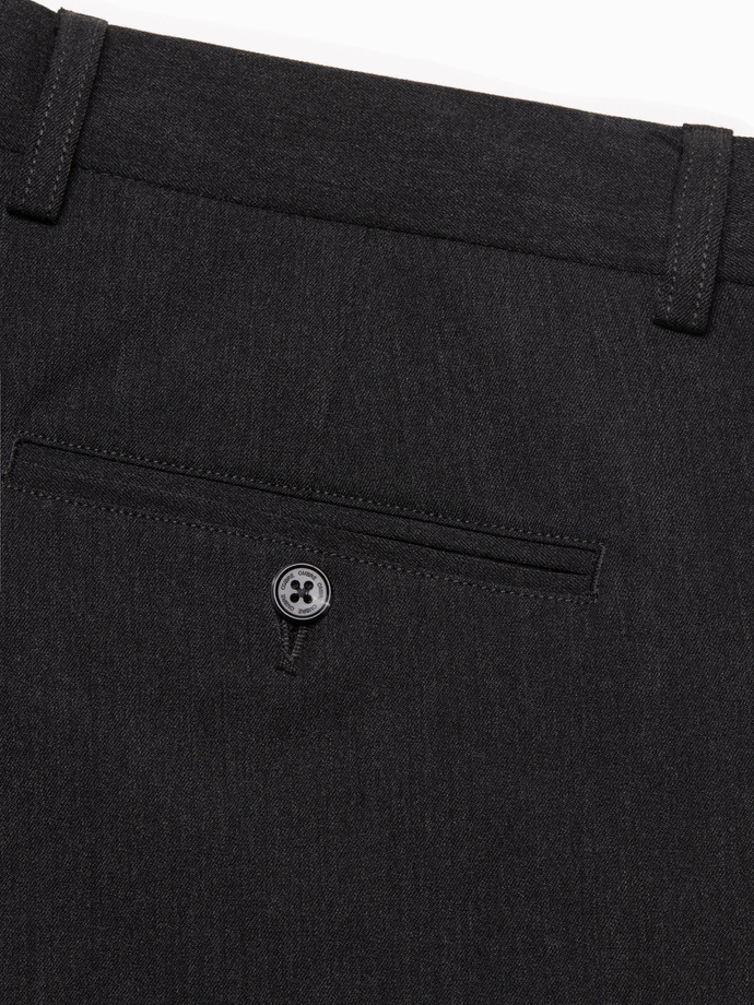 Elegantné pánske chino nohavice SLIM FIT - grafitové V2 OM-PACP-0191