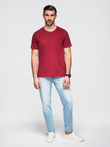 LOOSE FIT men's t-shirt with pocket - red V3 OM-TSCT-0171 