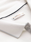 Fitted men's polo shirt with two-tone stripes - white V4 OM-POSS-0127