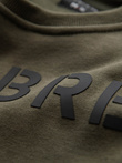 Classic men's sweatshirt with inscription - dark olive V2 OM-SSPS-0181