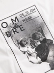 Men's cotton t-shirt with skull - white V2 OM-TSPT-0200