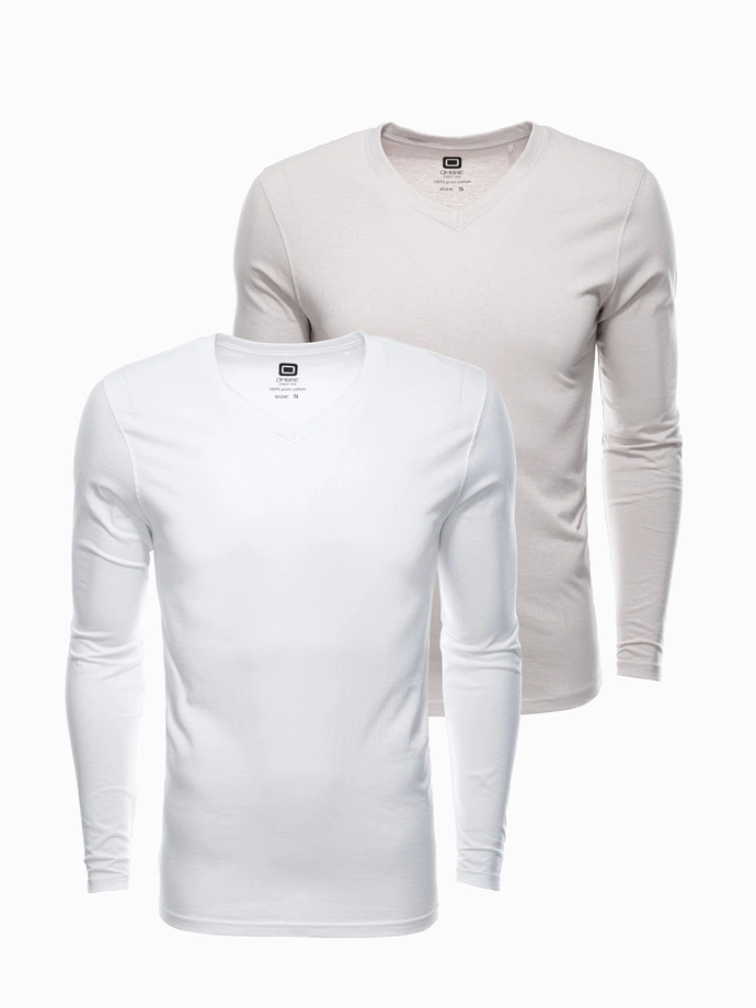 Men's V-NECK longsleeve set - mix 2-pack V8 Z41