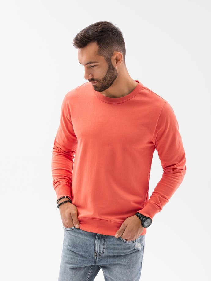 Men's hoodless sweatshirt - coral V5 B1153