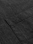 Men's denim shirt with embroidered pocket - black V2 OM-SHDS-0181
