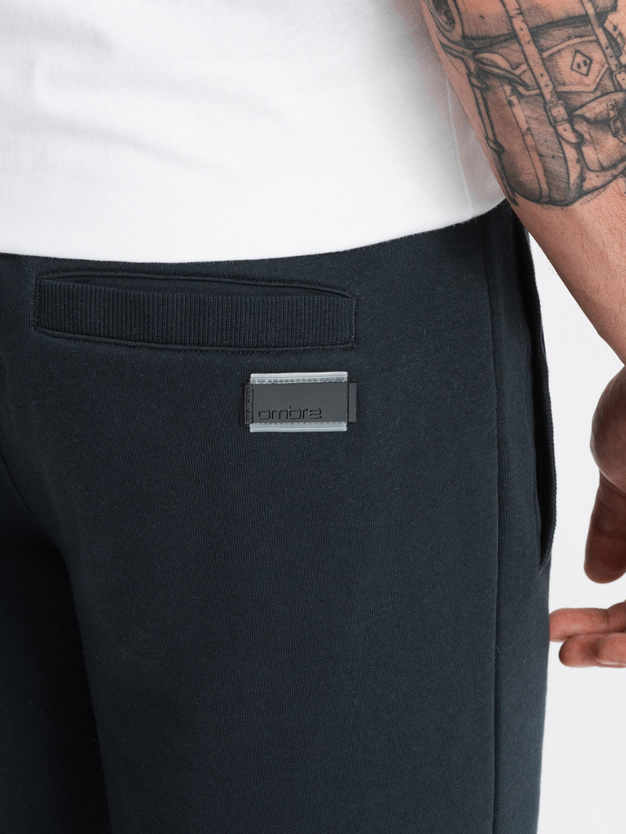 Pantaloni scurți din bumbac BASIC pentru bărbați - negru V9 OM-SRBS-0149