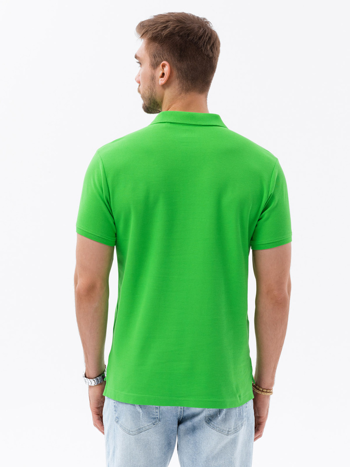 Tricou polo bărbătesc din tricot piqué - verde V25 S1374