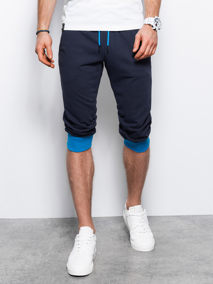 Pantaloni de trening scurti barbati - bleumarin/albastru V2 P29